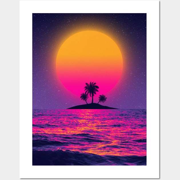 Sunset beach Wall Art by mrcatguys